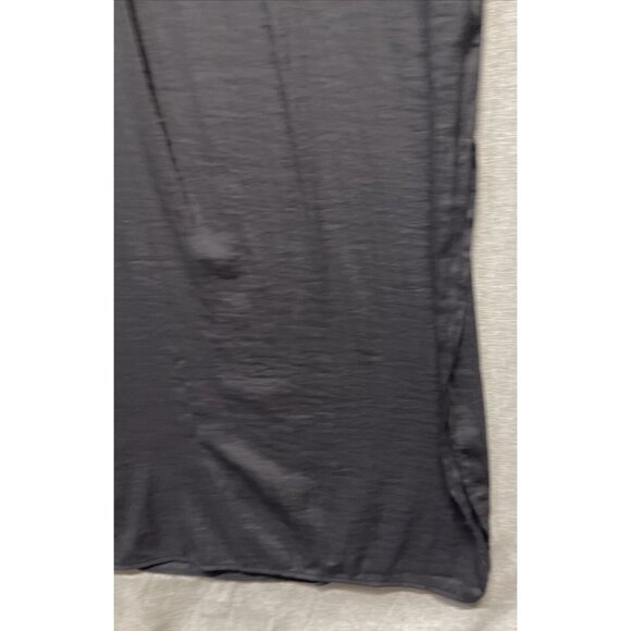 Banana Republic Black Silky Tie Waist Tank Maxi Dress 6 Tall Slits - Picture 5 of 14